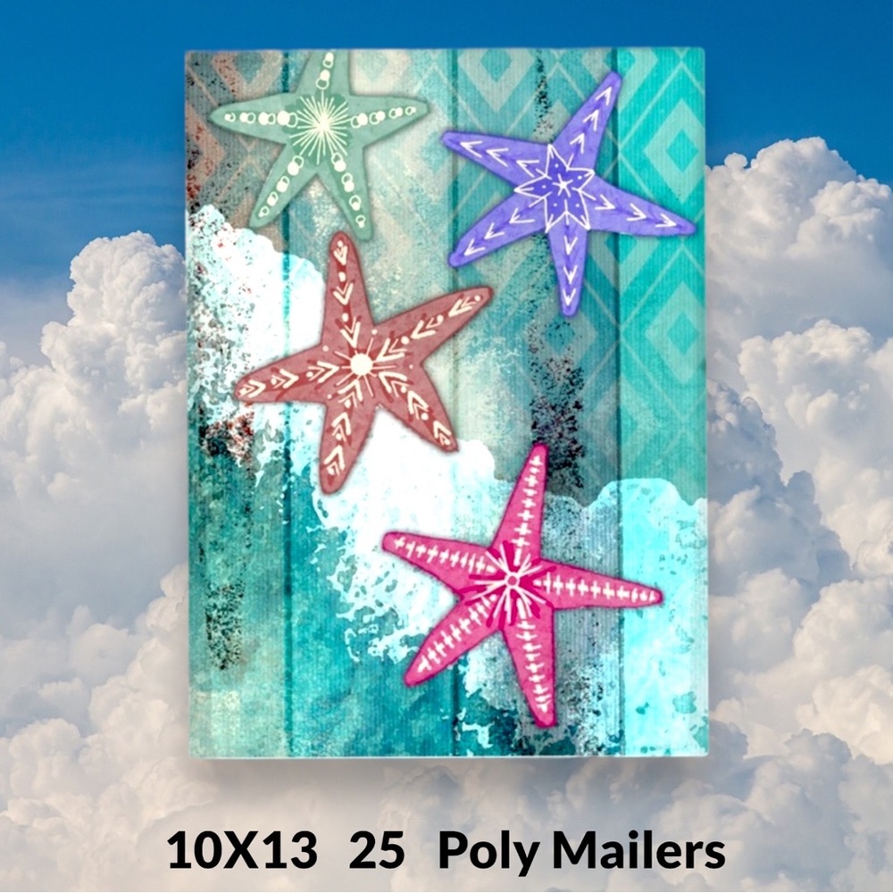 ( Quantity 25 10x13 ) Sea Star Fish Poly Mailers Bags Shipping Envelopes - Picture 2 of 3